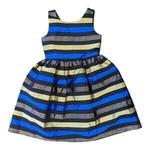 Gymboree gold blue black sparkly shiny party fancy New years dress girls size 12